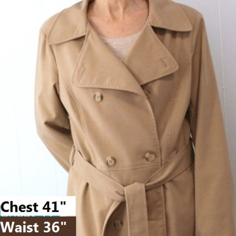 Nicole Miller Coat with Belt Tan Career Church 12